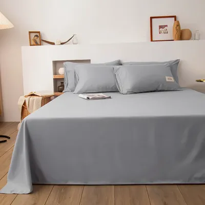 1 pc Bed Flat Sheet for Double Bed Plain Solid Color Top Sheets Single/Queen/King Flat Bedsheets Soft Home Bed Linen Sheets
