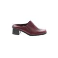 Madeline Mule/Clog: Slip-on Chunky Heel Classic Burgundy Print Shoes - Women's Size 8 1/2 - Round Toe