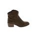 Merona Ankle Boots: Brown Solid Shoes - Women's Size 9 1/2 - Almond Toe