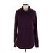 Leo & Nicole Turtleneck Sweater: Purple Solid Tops - Women's Size Medium