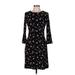 Tommy Hilfiger Casual Dress: Black Floral Motif Dresses - Women's Size 8