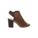 Kenneth Cole REACTION Heels: Brown Print Shoes - Women's Size 7 1/2 - Peep Toe