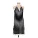 525 America Casual Dress - Mini Crew Neck Sleeveless: Black Print Dresses - Women's Size Small