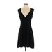 Banana Republic Casual Dress - Party V Neck Sleeveless: Black Print Dresses - Women's Size X-Small
