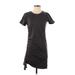 BP. Casual Dress - Mini Crew Neck Short sleeves: Black Print Dresses - Women's Size Small