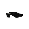 Eileen Fisher Mule/Clog: Slip On Chunky Heel Casual Black Print Shoes - Women's Size 5 1/2 - Round Toe