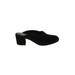 Eileen Fisher Mule/Clog: Slip On Chunky Heel Casual Black Print Shoes - Women's Size 5 1/2 - Round Toe