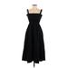 Topshop Casual Dress - A-Line Square Sleeveless: Black Solid Dresses - Women's Size X-Small