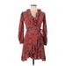 Maje Casual Dress - A-Line V Neck 3/4 sleeves: Red Dresses - Women's Size Medium
