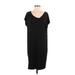 Eileen Fisher Casual Dress - Shift V Neck Short sleeves: Black Dresses - Women's Size Small