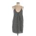 Bishop + Young Casual Dress - Shift Plunge Sleeveless: Gray Dresses - Women's Size Large