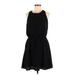 Xhilaration Casual Dress - Mini High Neck Sleeveless: Black Solid Dresses - Women's Size Medium