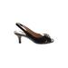 Cole Haan Mule/Clog: Black Print Shoes - Women's Size 6 1/2 - Peep Toe
