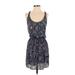 Aqua Casual Dress: Blue Paisley Dresses - Women's Size Small