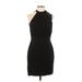 Ann Taylor Cocktail Dress - Party High Neck Sleeveless: Black Print Dresses - Women's Size 2