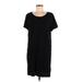 H&M Casual Dress - Mini Scoop Neck Short sleeves: Black Solid Dresses - Women's Size Medium