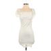 Material Girl Cocktail Dress - Mini: Ivory Dresses - New - Women's Size Small