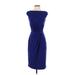 Lauren by Ralph Lauren Cocktail Dress - Sheath: Blue Solid Dresses - Women's Size 4