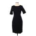 Lands' End Casual Dress - Midi: Black Solid Dresses - Women's Size 4