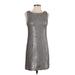 BB Dakota Casual Dress - Shift: Silver Tweed Dresses - Women's Size X-Small