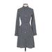 Tommy Hilfiger Cocktail Dress - A-Line High Neck Long sleeves: Blue Dresses - Women's Size 2X-Small