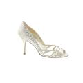 Adrianna Papell Heels: Slip-on Stilleto Formal Ivory Shoes - Women's Size 8 1/2 - Open Toe