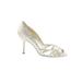 Adrianna Papell Heels: Slip-on Stilleto Formal Ivory Shoes - Women's Size 8 1/2 - Open Toe