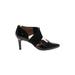 Andrew Geller Heels: Slip On Stilleto Cocktail Black Print Shoes - Women's Size 8 - Pointed Toe