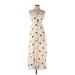 Sincerely Jules Casual Dress: Ivory Polka Dots Dresses - Women's Size Small