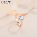 TBCYD-Bagues Moissanite en Argent S925 pour Femme Plaqué Or 18K Test de Diamant Réussi Bagues de