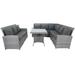 Latitude Run® 5 Piece Patio Wicker Outdoor Sectional Set 9 Seater Conversation Set w/ 3 Storage Under Seat | Wayfair