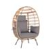 Dakota Fields Coursen Wicker Outdoor Lounge Chair Egg Chair w/ Cushions Wicker/Rattan | 14 H x 28.5 W x 40 D in | Wayfair