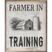 Trinx Farmer In Training White Framed On Wood | 10 H x 8 W x 1.5 D in | Wayfair 94BB4D1A8AC74B5E961B71477D404997