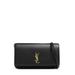 Monogram Leather Phone Holder W/Strap - Gray - Saint Laurent Shoulder Bags