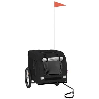 vidaXL Fahrradanhänger Hunde Schwarz Oxford-Gewebe und Eisen Image