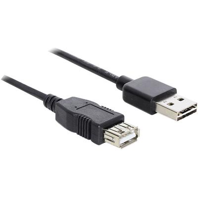 Delock - USB-Kabel usb 2.0 usb-a Stecker, usb-a Buchse 5.00 m Schwarz beidseitig verwendbarer