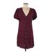 Gap Casual Dress - Mini V-Neck Short sleeves: Burgundy Dresses - Women's Size Medium