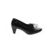 Rockport Heels: Slip On Chunky Heel Classic Black Print Shoes - Women's Size 6 1/2 - Almond Toe