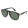 Persol 0PO0649 Herren-Sonnenbrille Vollrand Pilot Kunststoff-Gestell, schwarz