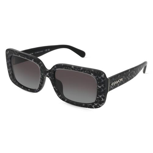 Coach HC8380U Damen-Sonnenbrille Vollrand Eckig Acetat-Gestell, grau