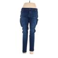 1822 Denim Jeans - Mid/Reg Rise Skinny Leg Cargo: Blue Bottoms - Women's Size 33 - Sandwash