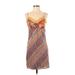Xhilaration Casual Dress - Mini V Neck Sleeveless: Brown Dresses - Women's Size Small