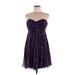 Express Cocktail Dress - Party Open Neckline Sleeveless: Purple Dresses - Women's Size 8