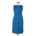 Banana Republic Factory Store Casual Dress - Shift Boatneck Sleeveless: Blue Solid Dresses - Women's Size 6