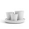 Set di 3 vasi Pure White Dubai - Ø 57 x H. 30 cm - supporto su ruote ECOPOTS