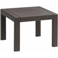 Allibert by Keter Victoria, Tavolo da Giardino, Quadrato, in plastica, Effetto Rattan, 59 x 59 x 43