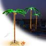 Palma Tropicale con Luci led 136/168 cm, Palma Artificiale Decorativa con Base a Croce Stabile,