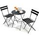Set di 3 mobili da balcone, 2 sedie pieghevoli, 1 tavolo pieghevole, set da giardino da bistrò, set