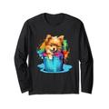 Zwergspitz Niedlicher Pomeranian Hund Farbeimer Langarmshirt