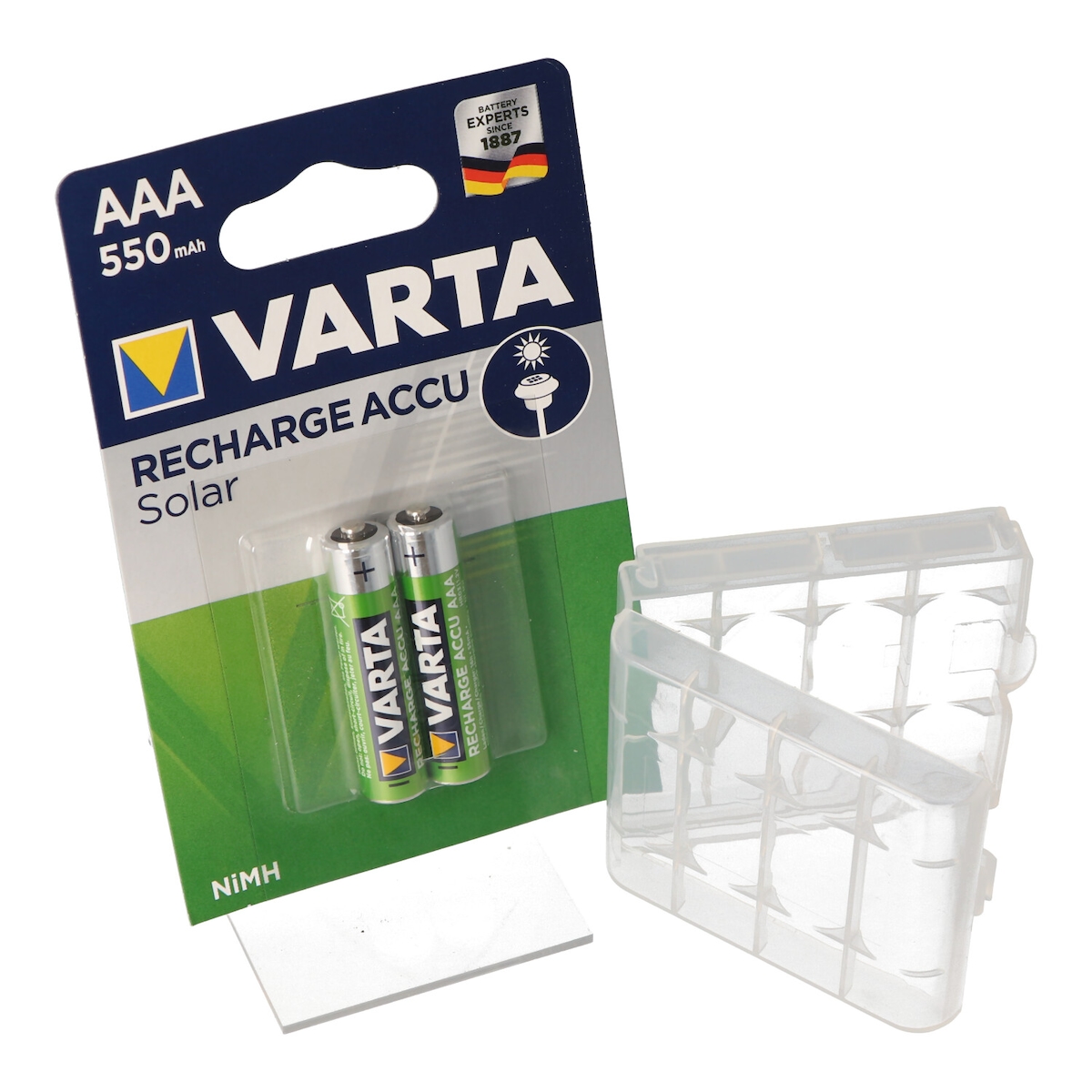 Solar Akku NiMH AAA Micro Varta 550mAh ideal für Gartenleuchten, mit Akkubox Image
